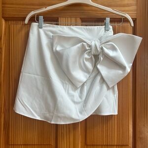 NWT Zara White Mini Skort with Bow